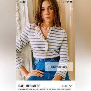 Sezane Gael mariniere- xxs vintage blue and ecru.